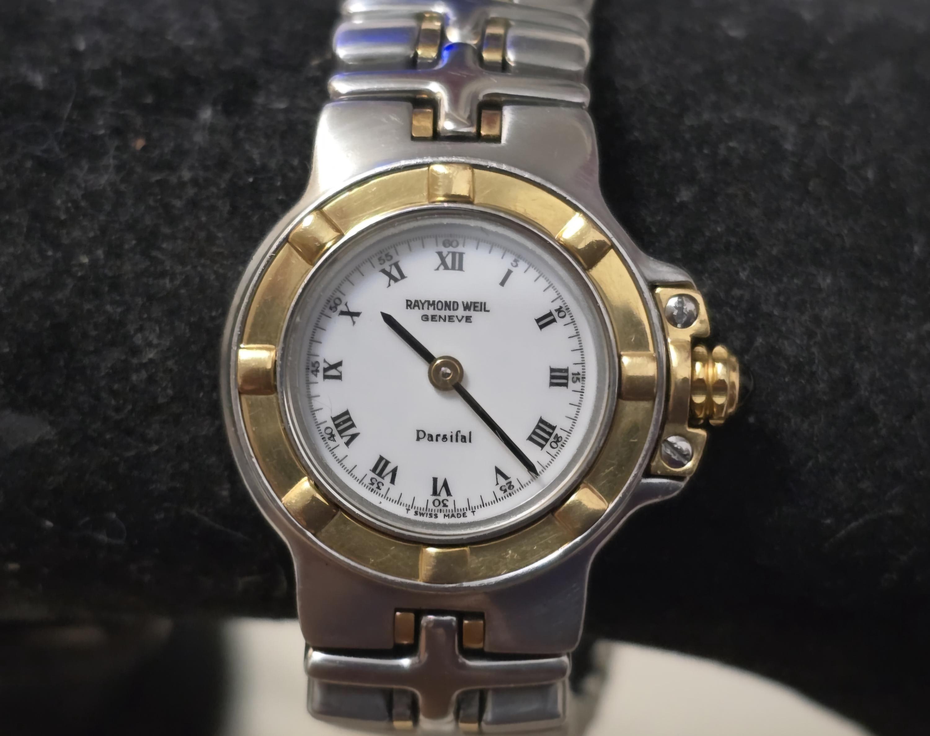 Raymond Weil Parsifal 9690/1 in excellent physical and running condition. Raymond Weil Mini Parsifal White 9690/1 18k Gold – SWWatches main image 2