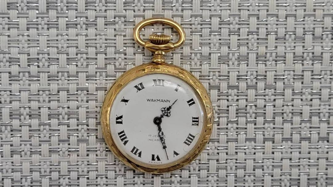 Rare Vintage Wakmann Gold Filled Manual Wind Ladies Pocket Watch