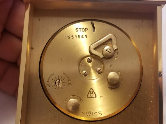 Rare Vintage Imhof Bucherer Swiss Made Brass 8 Day Alarm