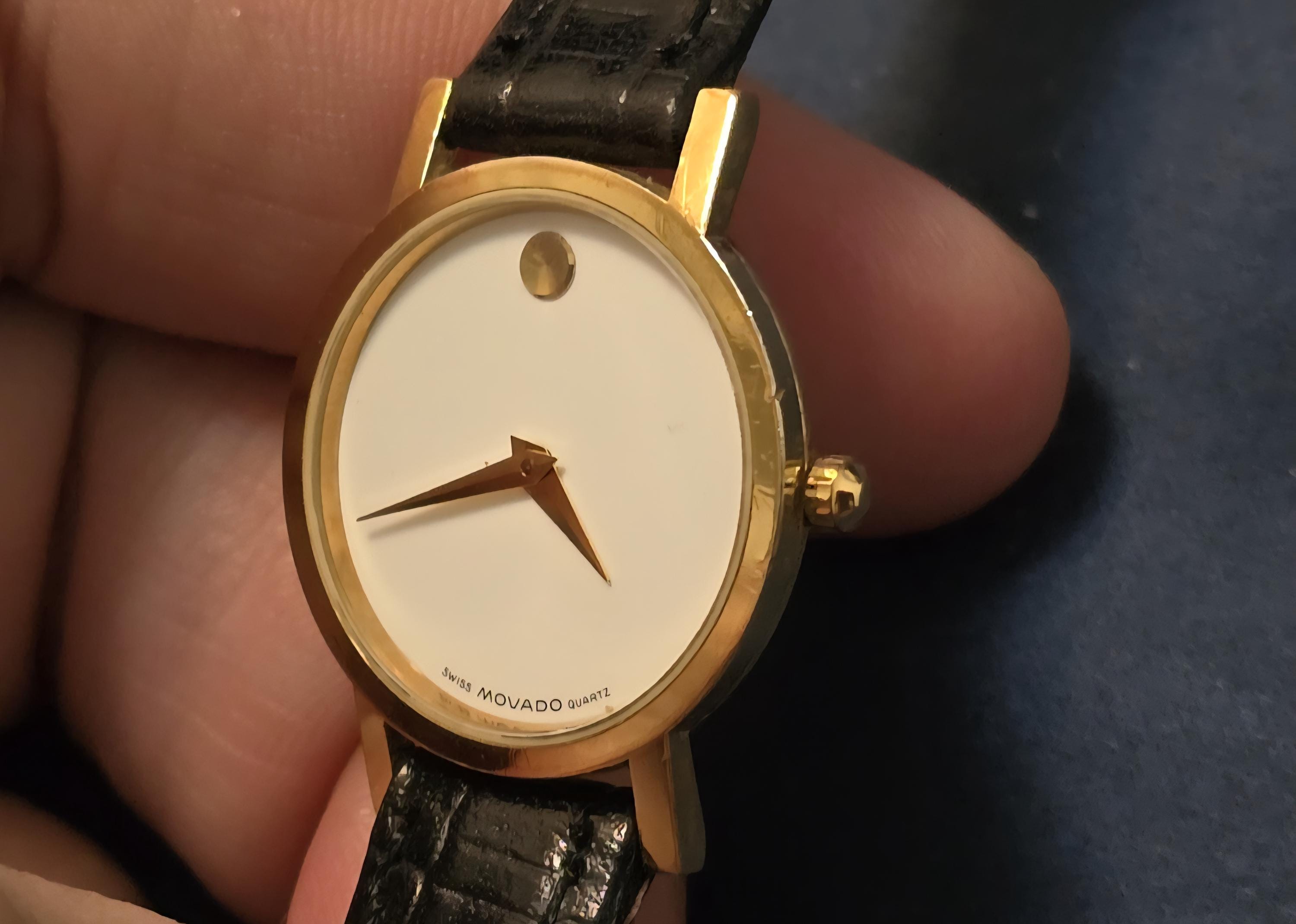 Vintage Movado 87-A1-832 Gold Plated Swiss-made Whit Dial 