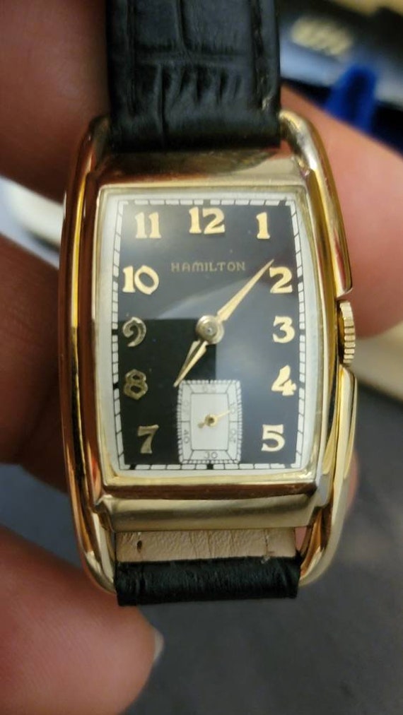 Vintage Hamilton Sutton 14K Gold Filled Rectangular Manual Wind