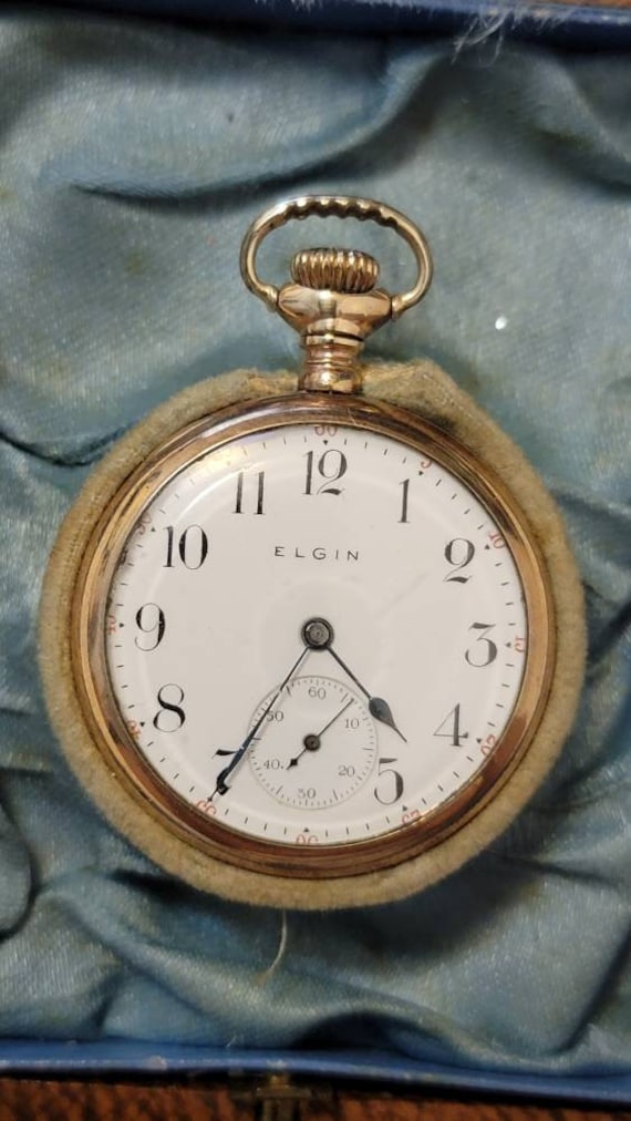 Antique Elgin Gold Plated Manual Wind Ladies Pock… - image 2