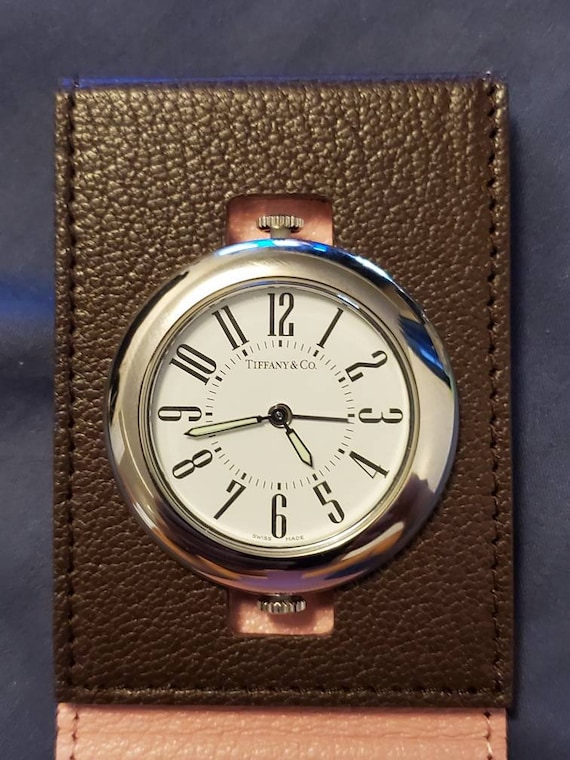 希少なティファニーのステンレススチール製アラーム付きクォーツ