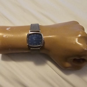 Rare Vintage Eterna Seville Stainless Steel Blue Dial Quartz Men's Watch