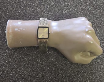 Vintage Wittnauer Gold Plated Accent Diamonds Swiss-Made Quartz Men's Watch