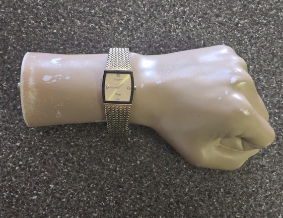 Vintage Wittnauer Gold Plated Accent Diamonds Swiss-Made Quartz Men's Watch