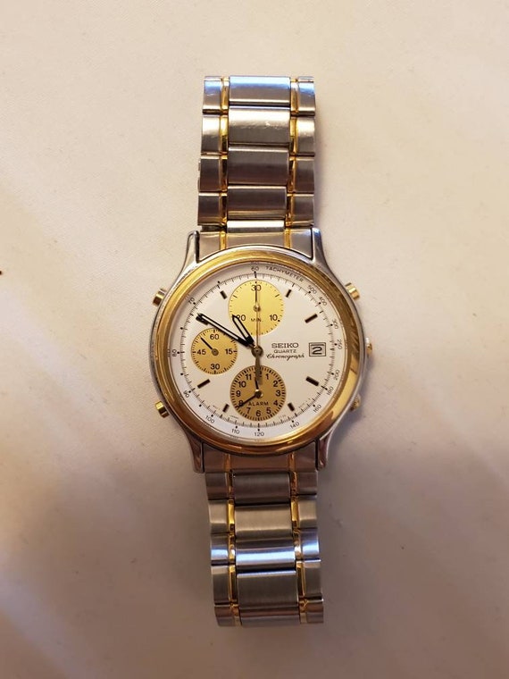 seiko chronograph two tone