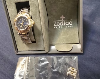 Vintage Zodiac 308.29.09 Stainless Steel & Gold Plated 200M Swiss-Made Men's Ladies Watch
