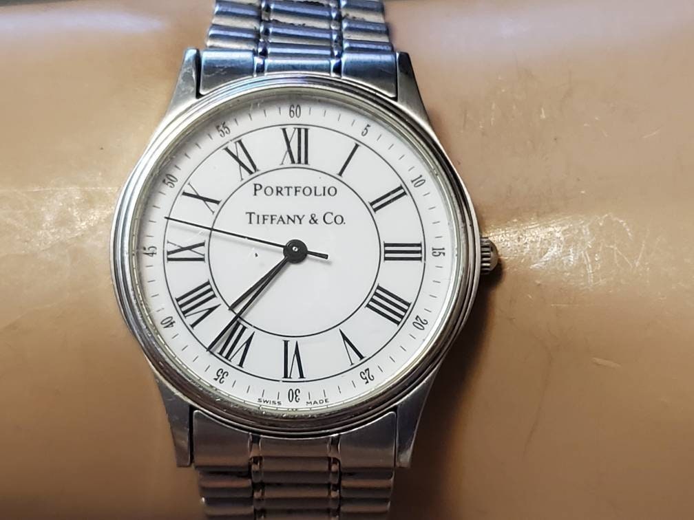 Tiffany & Co Portfolio Stainless Steel Quartz Men's Watch - Etsy Israel