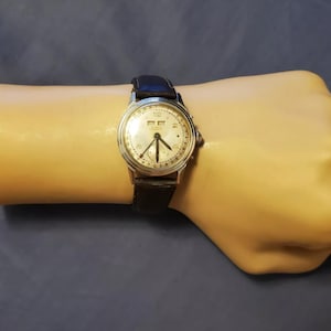 Vintage Elbon Bumper Automatic Triple Date Calendar Stainless Steel Men's Watch