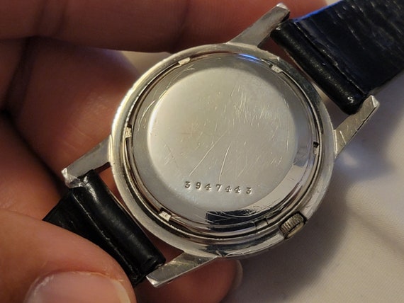 Rare Vintage Eterna-Matic Stainless Steel Black D… - image 5