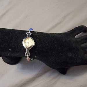 Vintage Benrus 10K White GF Multi Healing Stones Manual Wind Ladies Watch
