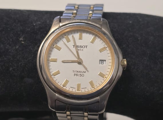 Vintage Tissot PR 50 J136/236K Titanium/gold Plate Swiss Made