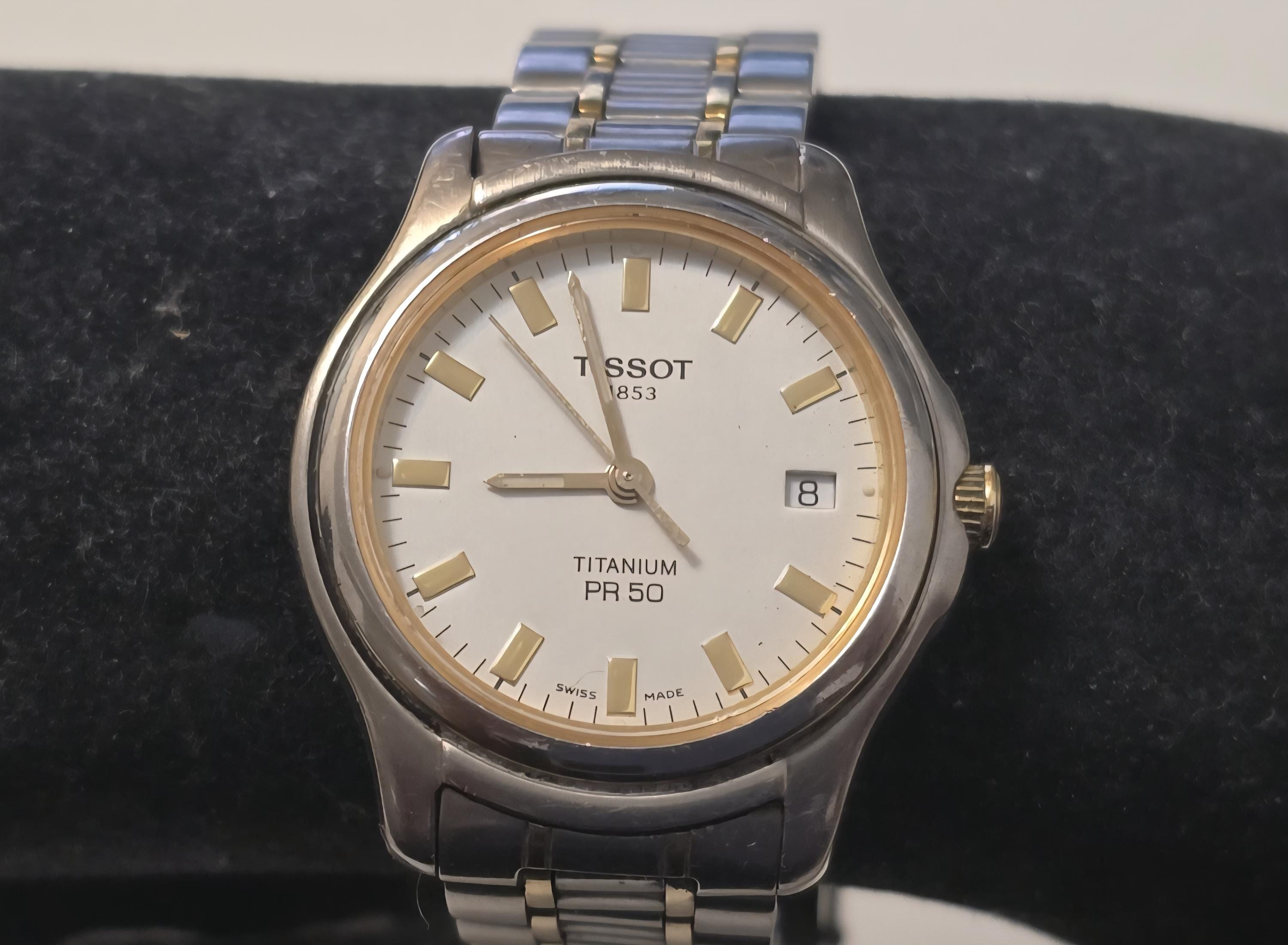 Vintage Tissot PR 50 J136/236K Titanium/gold Plate Swiss Made
