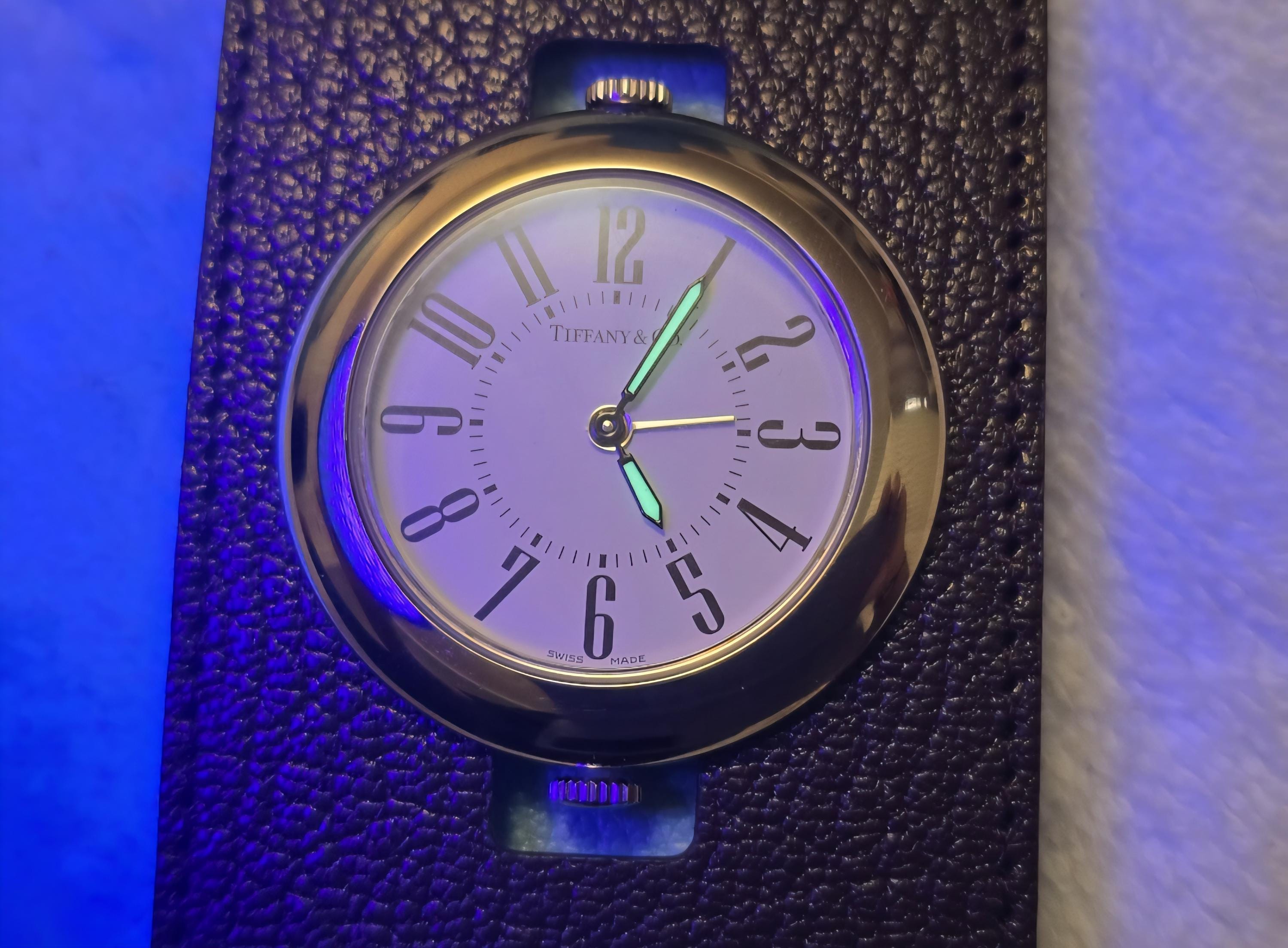 Rare Tiffany & Co Stainless Steel Alarm Quartz Travelling Clock