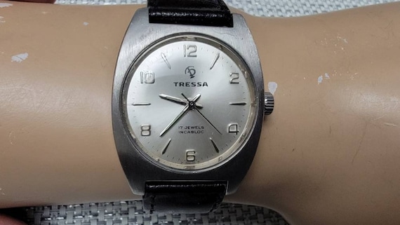 Vintage Tressa Stainless Steel Manual Wind 17 Jew… - image 2