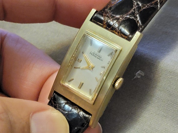 Rare Vintage Girard Perregaux 14K Gold Rectangula… - image 3