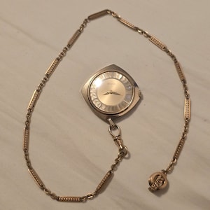 Rare Vintage Bulova Gold Plated Swiss Made Manual Wind Ladies Pendant Watch