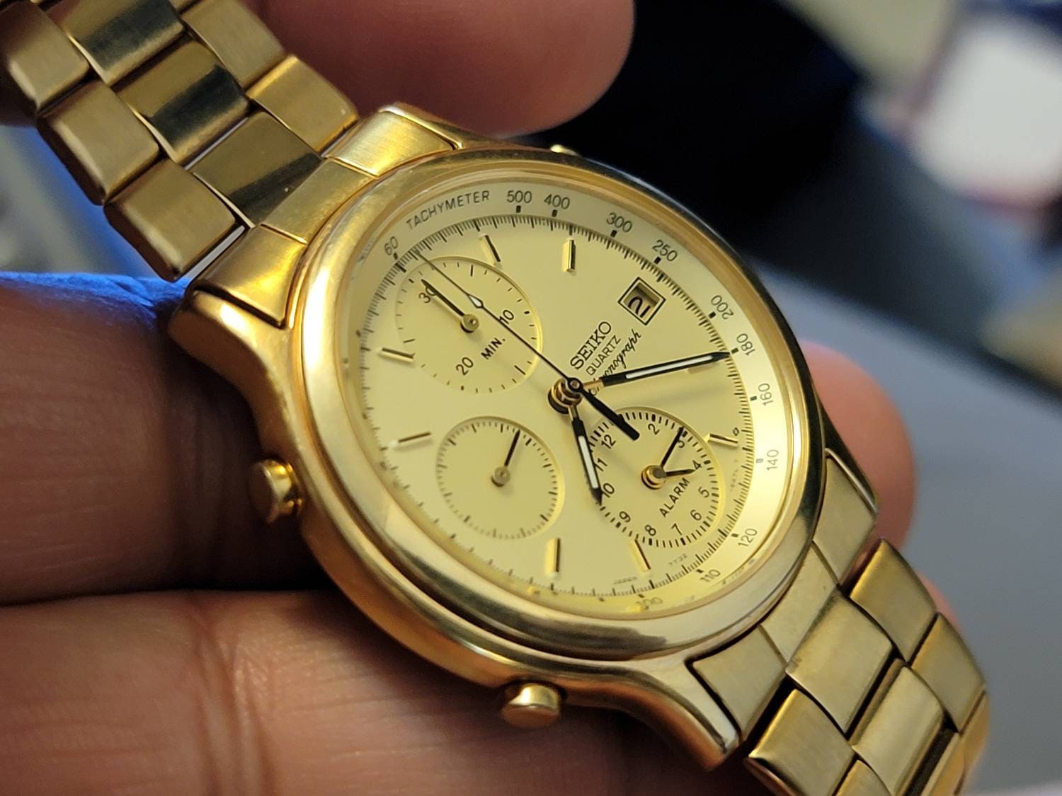 Vintage Seiko 7T32-6A5A Chronograph Alarm Gold Plated Quartz - Etsy  Singapore