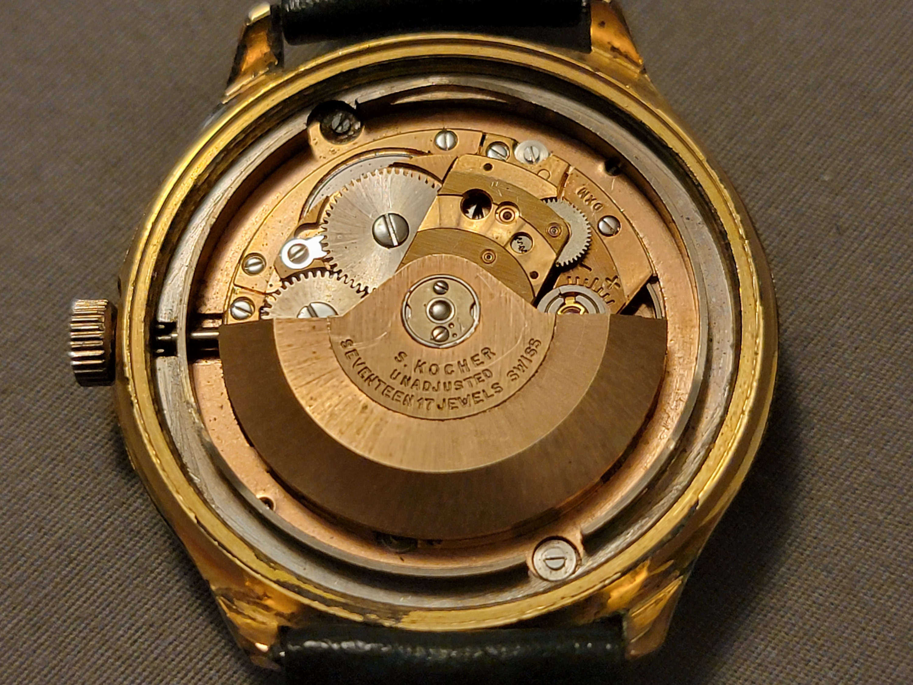 Rare Vintage Royce Gold Plated Calendar/date Swiss Made 17