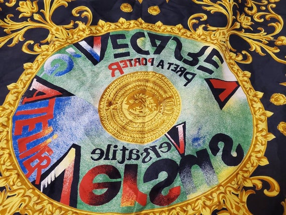 Vintage Gianni Versace made in Italy Silk Scarf (… - image 5