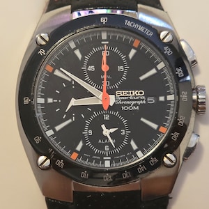 Seiko Sportura 7T62-0ED0 Stainless Steel 100M Chronograph Quartz