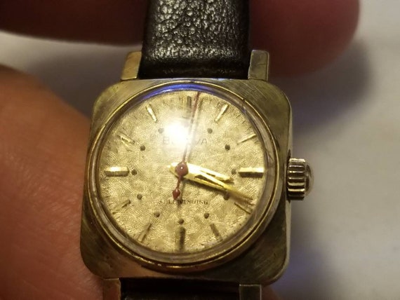 Rare Vintage Bulova 0015 Gold Electro Plated Self… - image 3