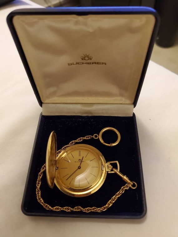 bucherer pocket watch 17 jewels incabloc