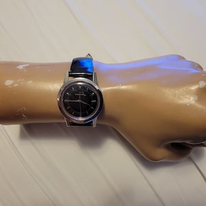 Rare Vintage Eterna-Matic Stainless Steel Black Dial Automatic Men's Watch