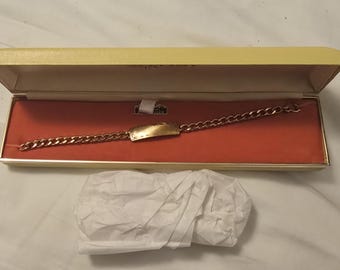 Vintage Elco 1/20 12K GF Gold Filled ID Cuban Link Ladies Bracelet 7&quot;
