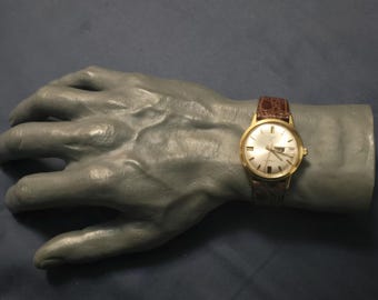 Rare Vintage Elgin Graber Gold-Plated Day/Date Swiss-Made Automatic Men's Watch