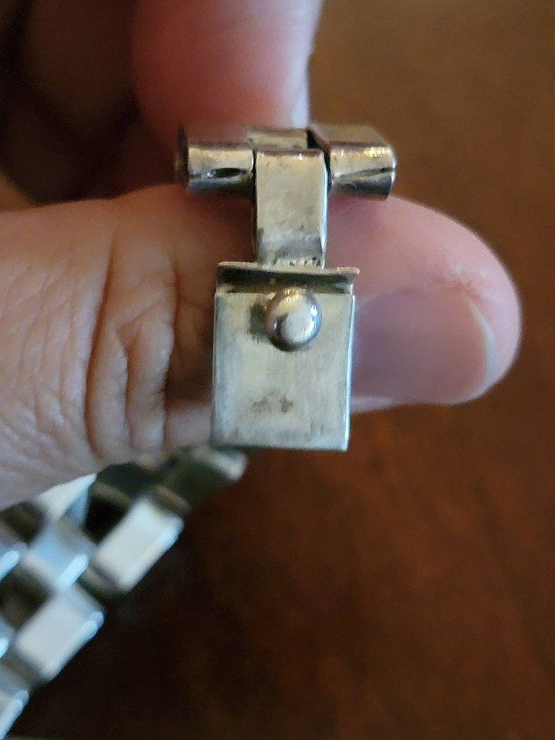 Vintage Sterling Silver Square Link Men/'s Bracelet