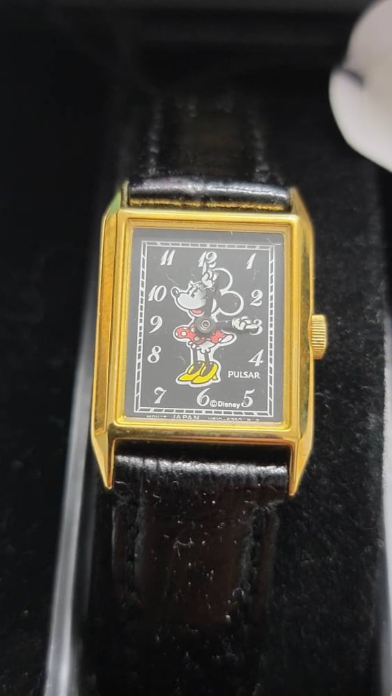 Vintage Pulsar Minnie Mouse V810-5570 Gold Plated Quartz Ladies