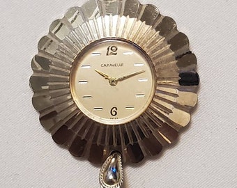 Vintage Caravelle Gold Plated Manual Wind Pendant Watch