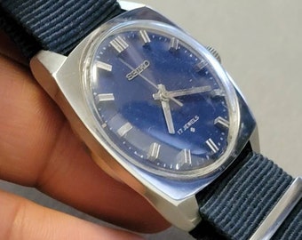 Rare Vintage Seiko 66-8070 blue Dial 17 Jewels Manual Wind - Etsy Singapore