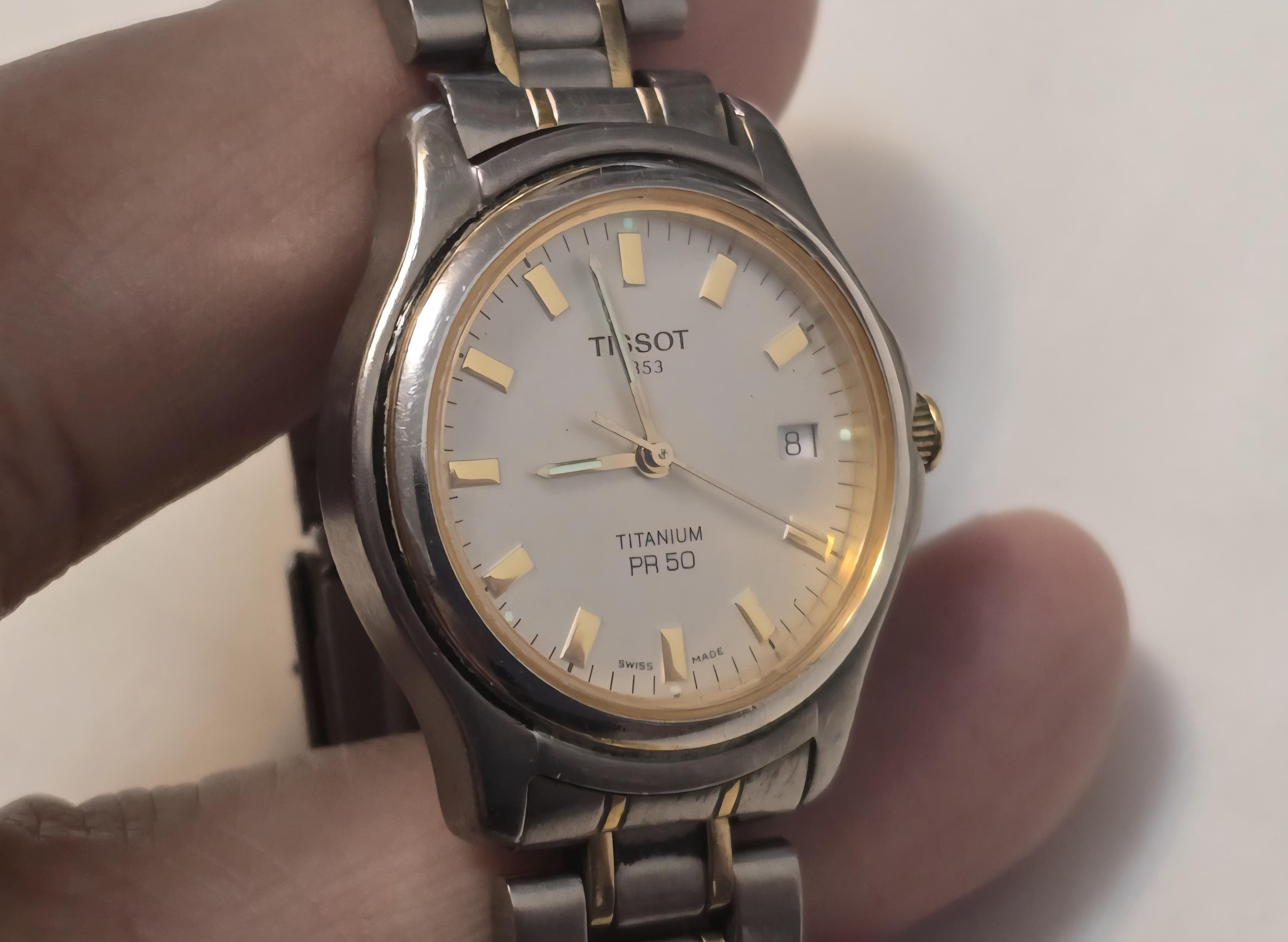 Vintage Tissot PR 50 J136/236K Titanium/gold Plate Swiss Made