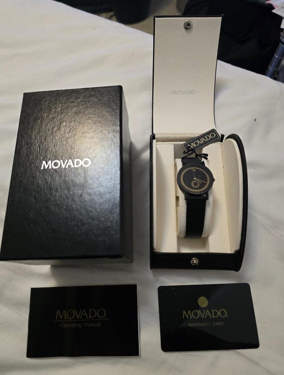 Seltene Vintage Movado Museum 87-91-822N Edelstahl PVD