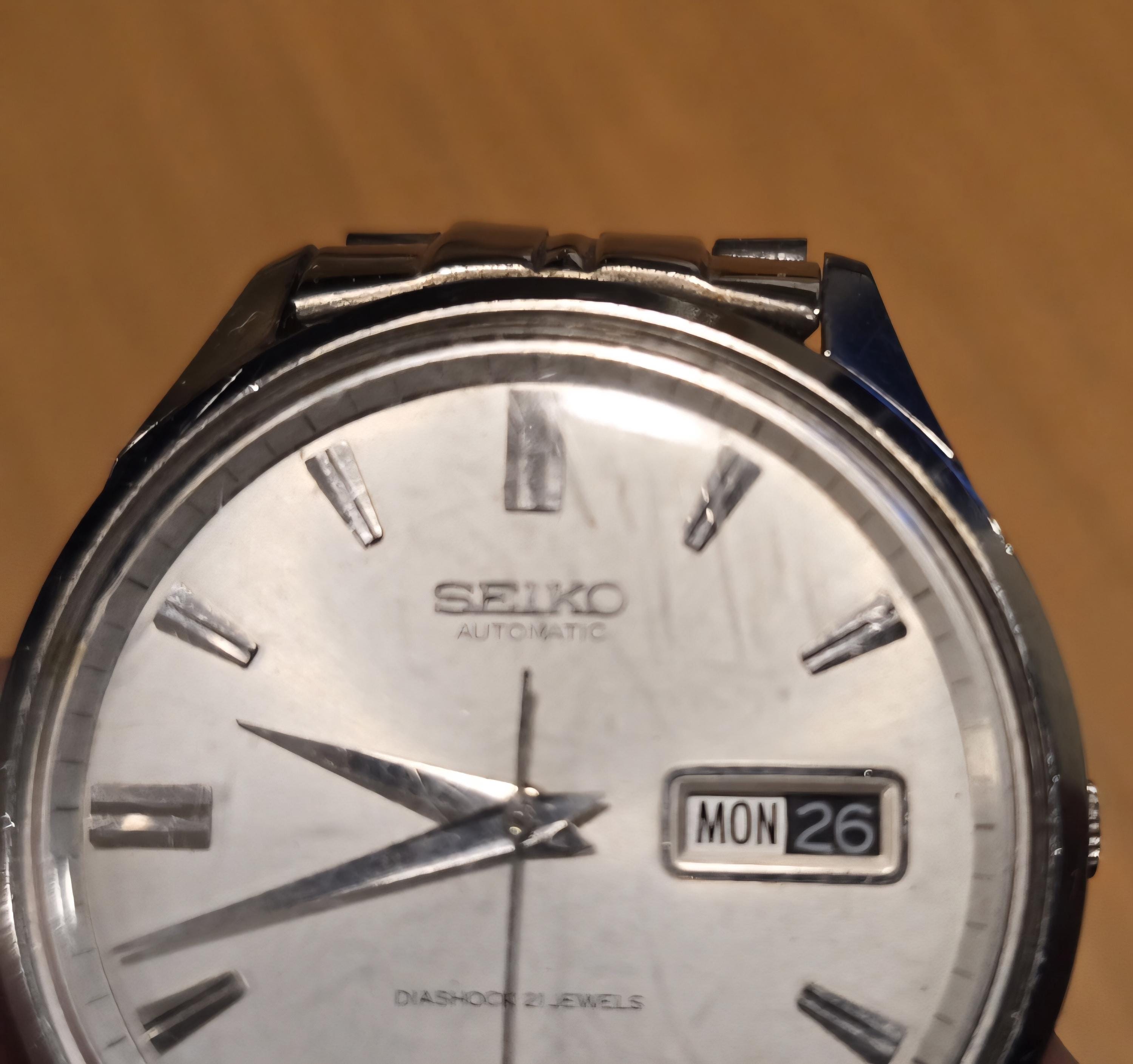 Vintage Seiko Sportsmatic 5 Diashock 6619-9990 Stainless Steel 21