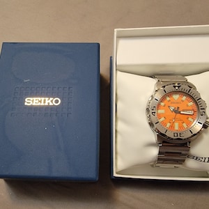Vintage Seiko 7S26-0351 Stainless Steel Orange Monster 200M Automatic Diver Men&#39;s Watch
