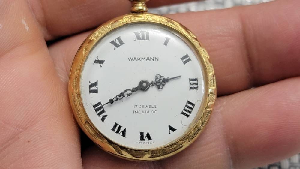 Rare Vintage Wakmann Gold Filled Manual Wind Ladies Pocket Watch