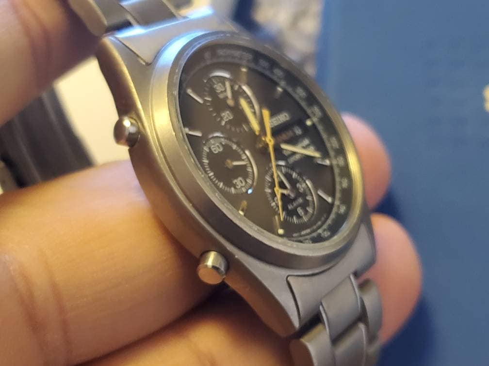 Rare Vintage Seiko Titanium Sports 100 Chronograph #7T32-F069