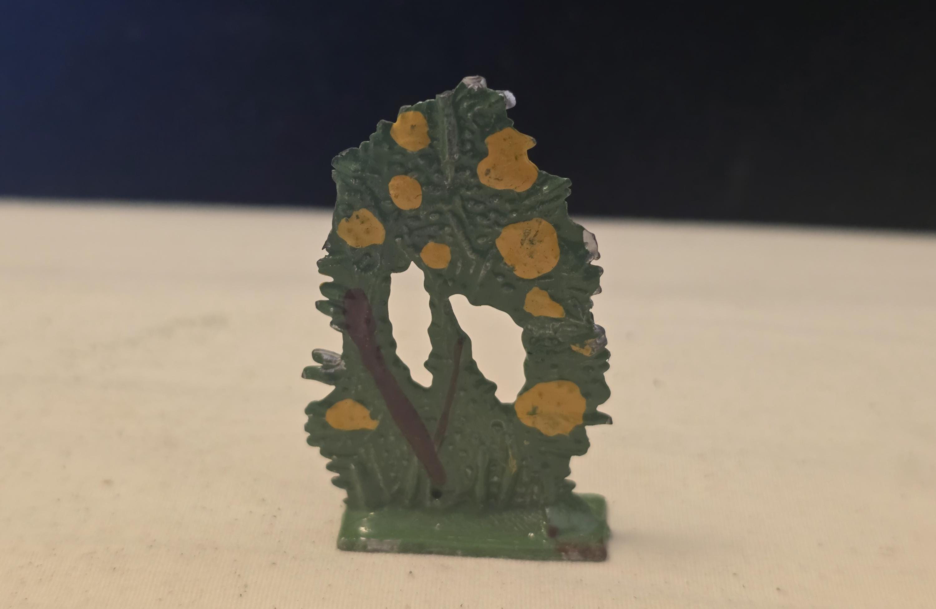 Rare Antique France Bush With Yellow Flowers Accessory Lead Toy Figure