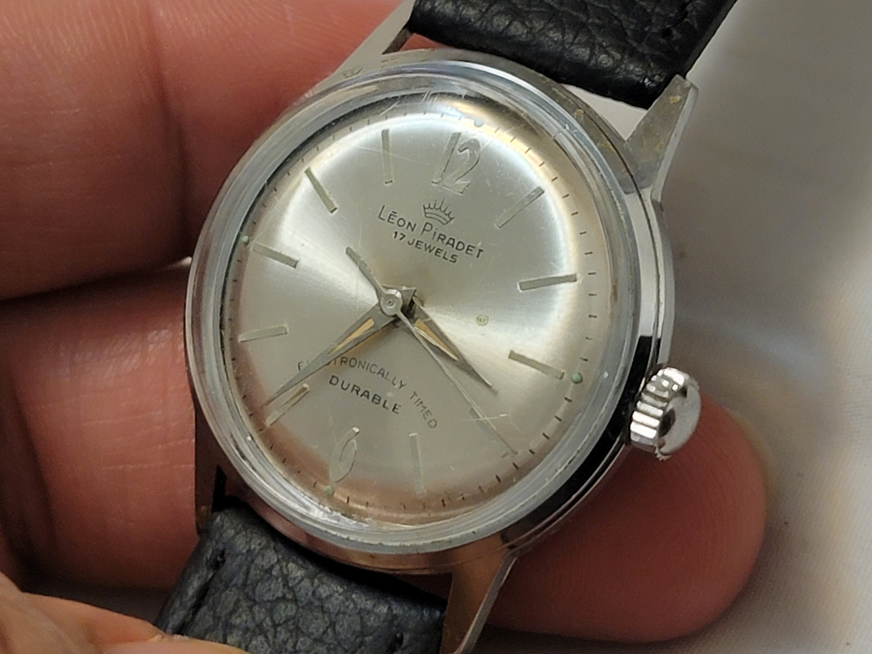 Vintage Leon Piradet Base Metal 17 Jewels Manual Wind Men s Watch