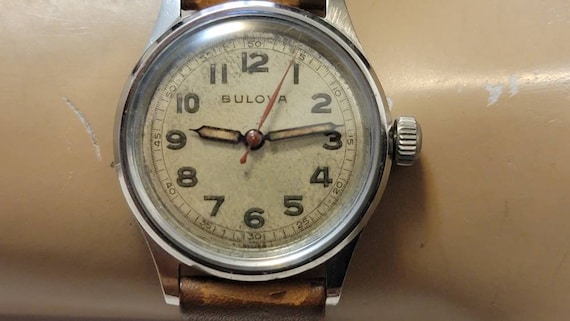 Vintage Bulova Stainless Steel Military Manual Wind M… - Gem