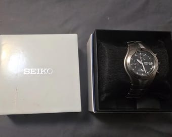 Vintage Seiko 7T62-0AS0 Titanium Alarm Chronograph Quartz Men's Watch