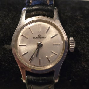 Vintage Bucherer Stainless Steel Swiss Made Manual Wind Ladies Watch