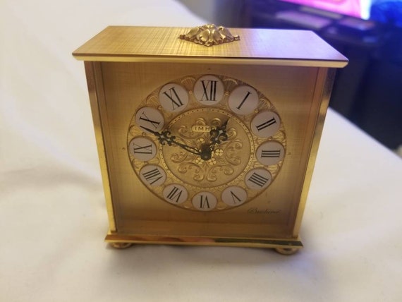 Rare Vintage Imhof Bucherer Swiss Made Brass 8 Day Alarm Rare Vintage Imhof Bucherer Swiss Made Brass 8 Day Alarm
