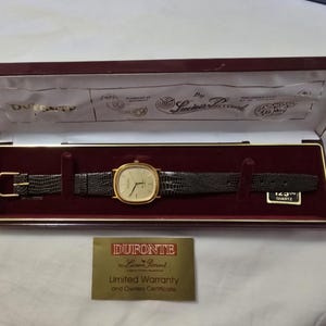 Vintage Dufonte By Lucien Piccard Ellipse Gold Plated Swiss-Made Rectangular Quartz Men's Watch