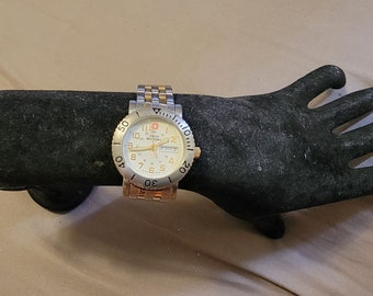 Reloj vintage suizo militar 091.1410 de cuarzo bicolor para mujer