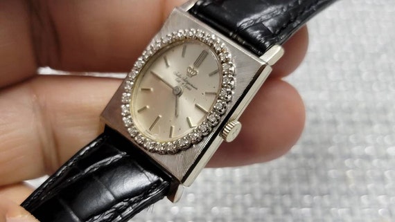 Vintage Jules Jurgensen 14K White Gold Diamonds m… - image 3